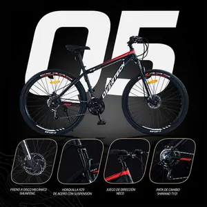 Bicicleta Mountain Bike MTB Overtech R29 Q5 21V Freno a Disco Negro/Rojo/Blanco Talle M - imagen 2