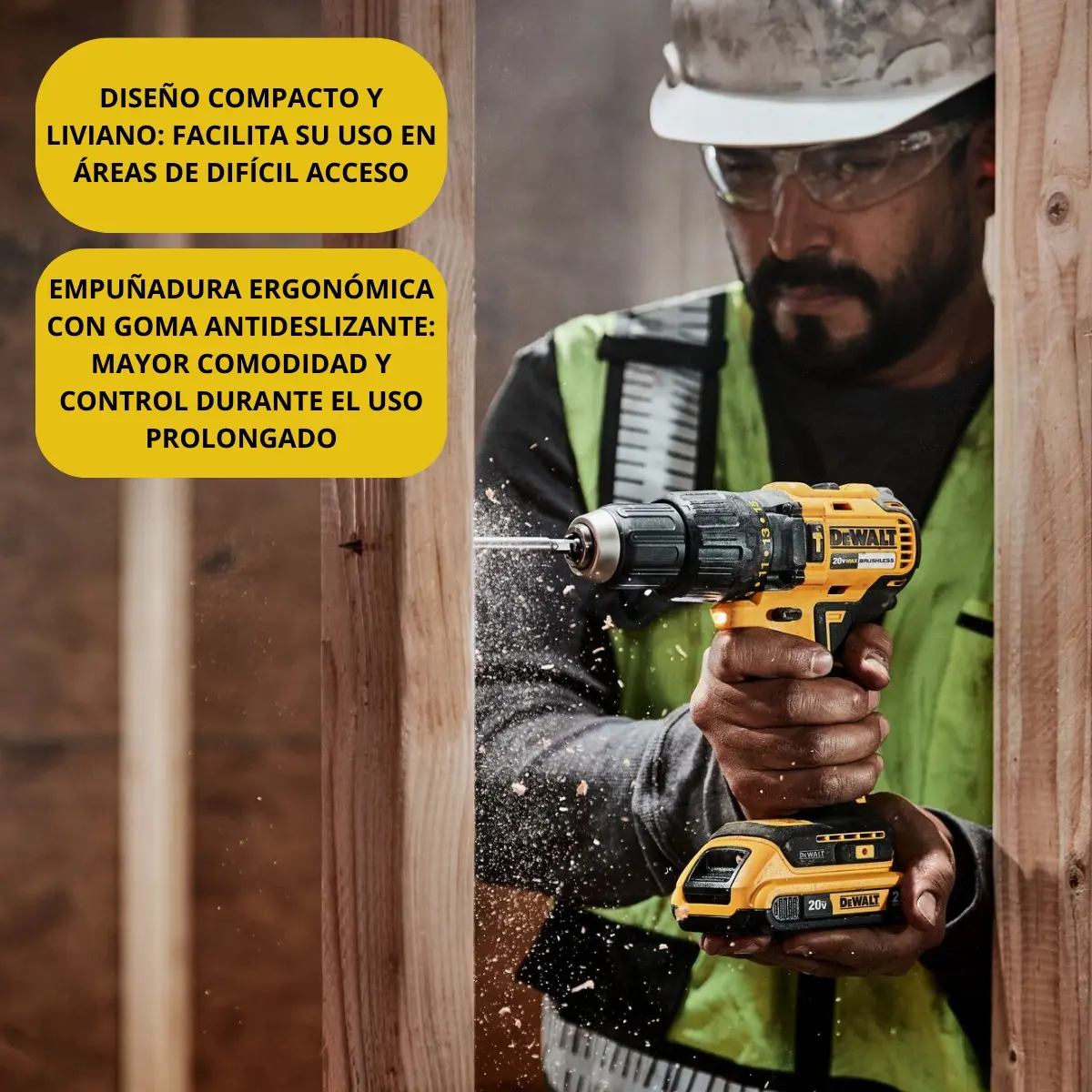 Taladro Atornillador Dewalt Dcd7781d2 + Cargador + 2 Bat 2a Color Amarillo Frecuencia 50hz - imagen 8